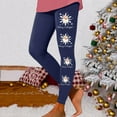 thumbnail image 2 of Fiaer Merry Christmas Leggings for Women Santa Snowflake Graphic Plus Size Pants High Waisted Cozy Pink Tight Trousers Navy XXL, 2 of 5