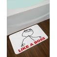 thumbnail image 2 of Meme Bath Mat, Funny Simple Stickman with Cool Expression and Like a Boss Typography, Plush Bathroom Decor Mat with Non Slip Backing, 29.5" X 17.5", Black Vermilion, by Ambesonne, 2 of 2