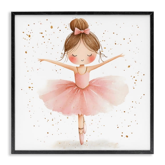 Stupell Industries Sweet Ballerina Pose Black Framed Giclee Art, design by Creative Studio