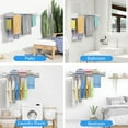 thumbnail image 3 of BEAMNOVA Wall Mounted Clothes Drying Rack, 31.5" Foldable Laundry Hanging Drying Rod, Towel Rack, 5 Rods, Aluminum, 3 of 10