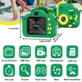 thumbnail image 3 of Gofunly Kids Camera, 1080P Toy Digital Video Camera, Toddler Camera for Girls 3-12 Years Best Birthday/Festival Gifts,with 32GB SD Card and Silicone Cover - Mint Green-Dinosaur, 3 of 7