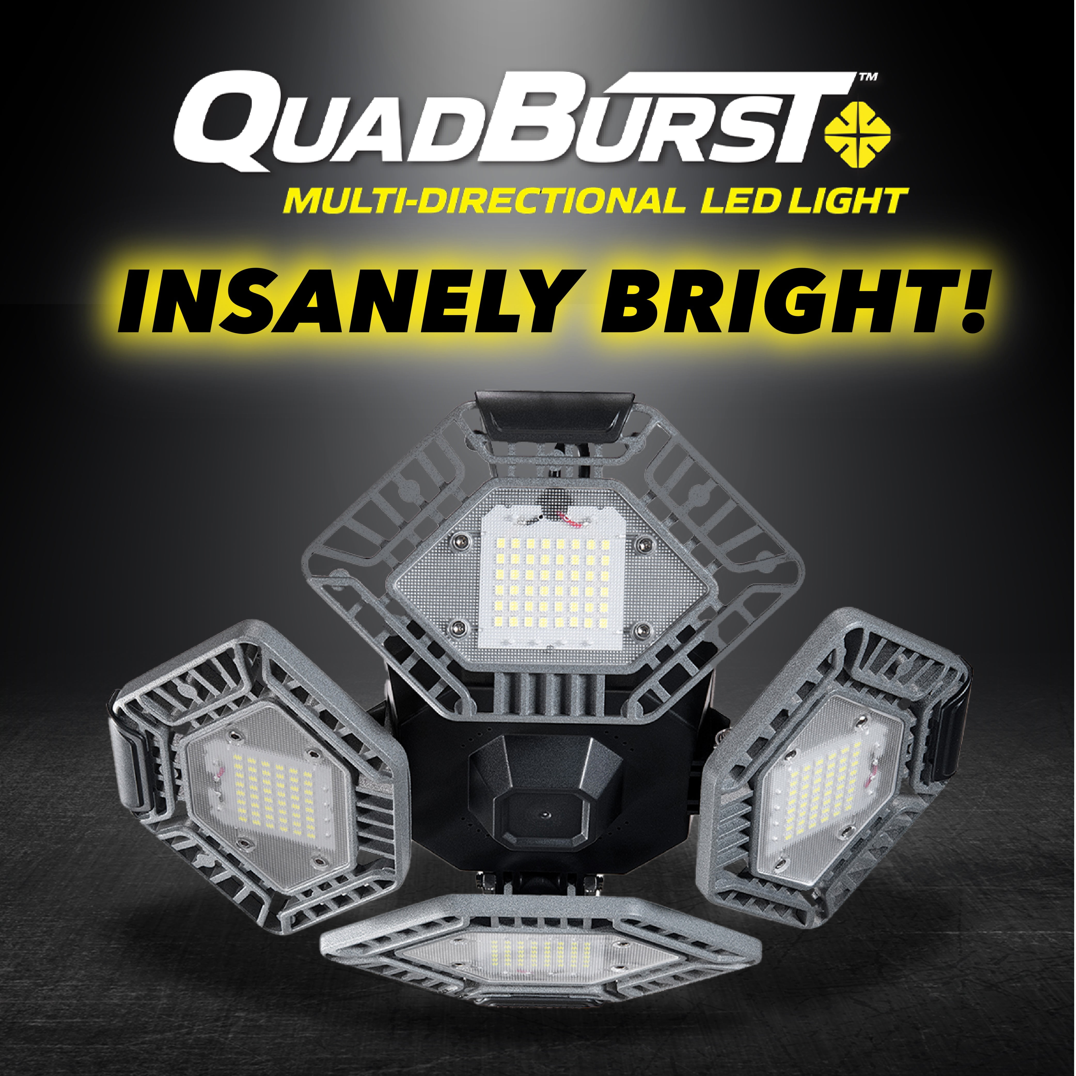 Bell+Howell Quad Burst 8000 Lumens, Shop Light LED Ceiling Light Work Light, Garage Light, Indoor Outdoor Lighting As Seen On TV