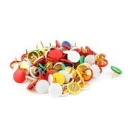 100 Pcs Office Plastic Coated Round Board Map Push Pins Thumbtacks Assorted Color Supplier