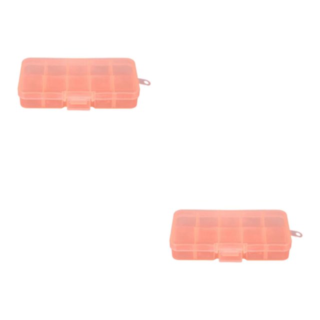 relayinert 10 Grid Plastic Jewelry Removable Storage Box Convenient and Durable Container for Beads and Earrings Orange 12.8x6.5x2.2cm 2Set