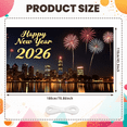 thumbnail image 5 of Night Cityscape Happy New Year Banner Glittering Fireworks Celebration Banner Festive Design for Party Decoration Holiday Event Celebration, 5 of 9