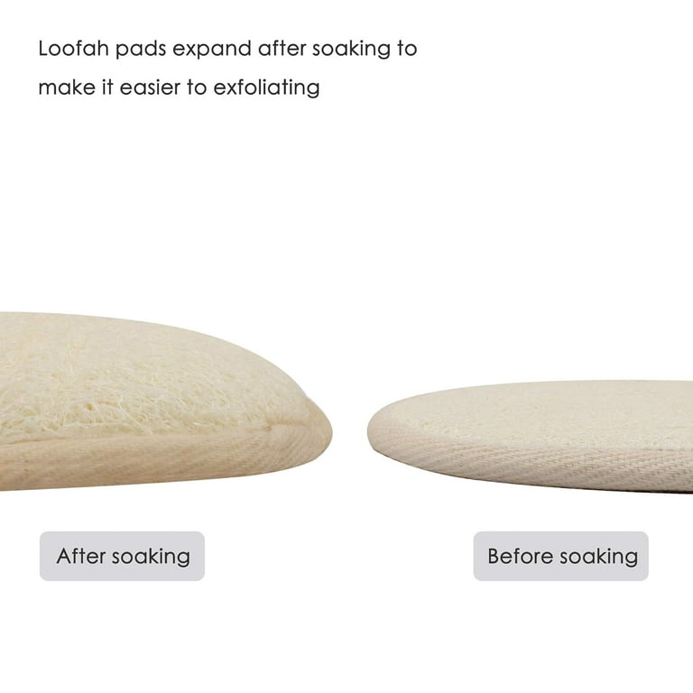 10 Packs Exfoliating Loofah Sponge Pads,Large 4x5.7-100% Natural Luffa and  Terry Cloth Materials,Loofa Sponge Scrubber Body Glove Close Skin for Men  and Women,Perfect for Bath Spa and Shower (10 pack) 
