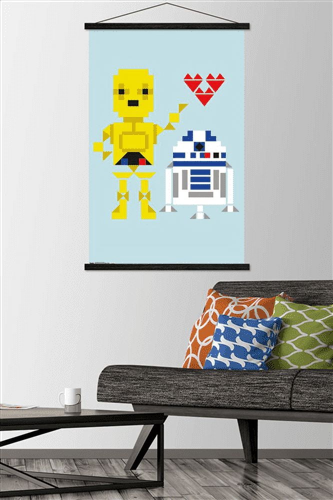 Star Wars: Saga - Droids Hearts Wall Poster with Wooden Magnetic Frame, 22.375" x 34"