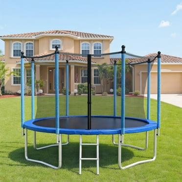 Resenkos Bounce Trampoline Replacement Safety Enclosure Net,15/16 Feet Trampoline Replacement Safety Net with Adjustable Straps-16 ft