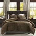 thumbnail image 2 of Madison Park Parker Plush Down Alternative Comforter Set, Full/Queen - Brown, 2 of 3
