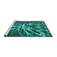 thumbnail image 2 of Ahgly Company Machine Washable Indoor Round Abstract Turquoise Blue Modern Area Rugs, 7' Round, 2 of 4