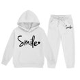 thumbnail image 3 of Girls Outfit Sets Toddler Boy Girl Long Sleeve Cute Print Warm Hoodie Sweatpant Kids Outfits Sweat Suit,2-13Y, 3 of 4