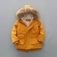 thumbnail image 2 of newwalpole Kids Girls Puffer Jackets with Furry Hood Little Child Lightweight Coat Thick Warm Puffy Waterproof Windproof Jackets Yellow for Size 2-3 Years, 2 of 5