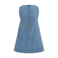 thumbnail image 6 of COMVALUE Women's Sleeveless Crew Neck A-Line Denim Dress Loose Casual Mini Jean Dresses 2026 (XL, BU2), 6 of 6