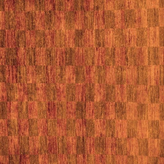 Ahgly Company Indoor Square Abstract Orange Modern Area Rugs, 3' Square