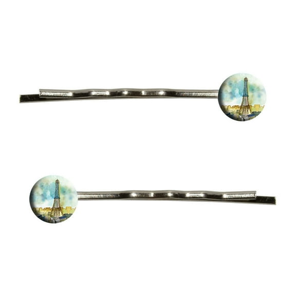 Watercolor Paris - Eiffel Tower France Bobby Pin Hair Clips