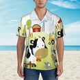 thumbnail image 4 of Daiia Farmfield with Cute Animals Hawaiian Shirt for Men Gentle Cotton Regular Short Sleeve Casual-Large, 4 of 9