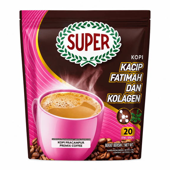 (2 Pack) Super Power 5 in 1 Collagen Instant Coffee 2 x (440g, 22g x 20 Sticks)