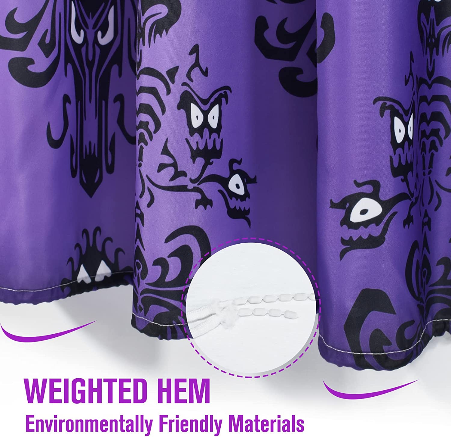 Lindameler Halloween-Duschvorhang – Grusel-Geist-Design, Wasserdicht & Mit 12 Haken