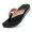 Black, variant on Women's Orthotic Flip Flops Arch Support Fabric Straps Yoga Flat Cushioned Thong Sandals Ladies Summer Beach & Pool Shower Slides Leopard-Print