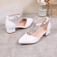 thumbnail image 5 of ITSAME Girls Dress Shoes, Ankle Strap Low Block Heel Closed Toe Fashion Wedding Party Heel Sandals White 11.5(Little Kids), 5 of 5