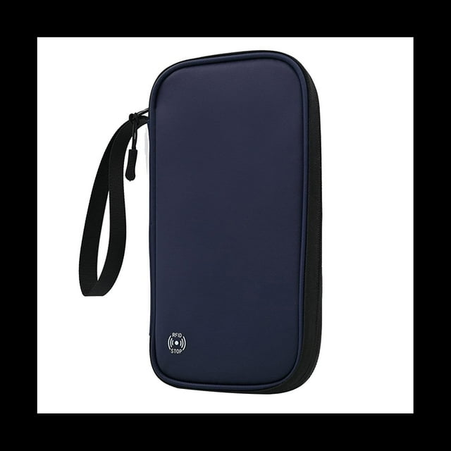 Cartera de Viaje para Porta Pasaporte Familiar Estuche Impermeable para Documentos Organizador Accesorios de Viaje Bolsa para Documentos Azul