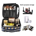 thumbnail image 2 of FORMRS Travel Makeup Bag Large Capacity Train Case Cosmetic Organizer with Adjustable Dividers, Elegant Daisy Pattern, 2 of 8