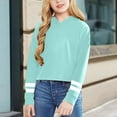 thumbnail image 2 of Ketyyh-chn99 Hoodies for Teens Kids Jacket Sweatshirts for Teen Girls Cute Fleece Half Zip Up Hoodies Loose Pullover Tops Kids Girl Clothes Size for 12-13 Years,Mint Green, 2 of 4