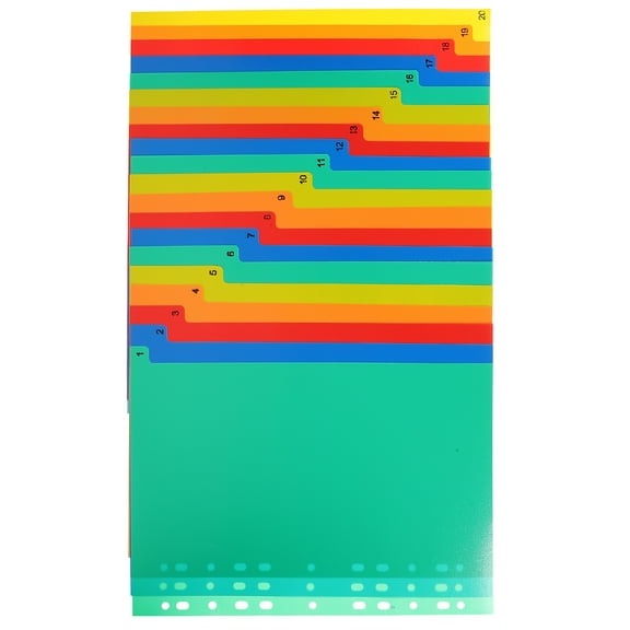 20 Pcs Alphabet Dividers for Filing Cabinet A4 Separated Loose Leaf Office