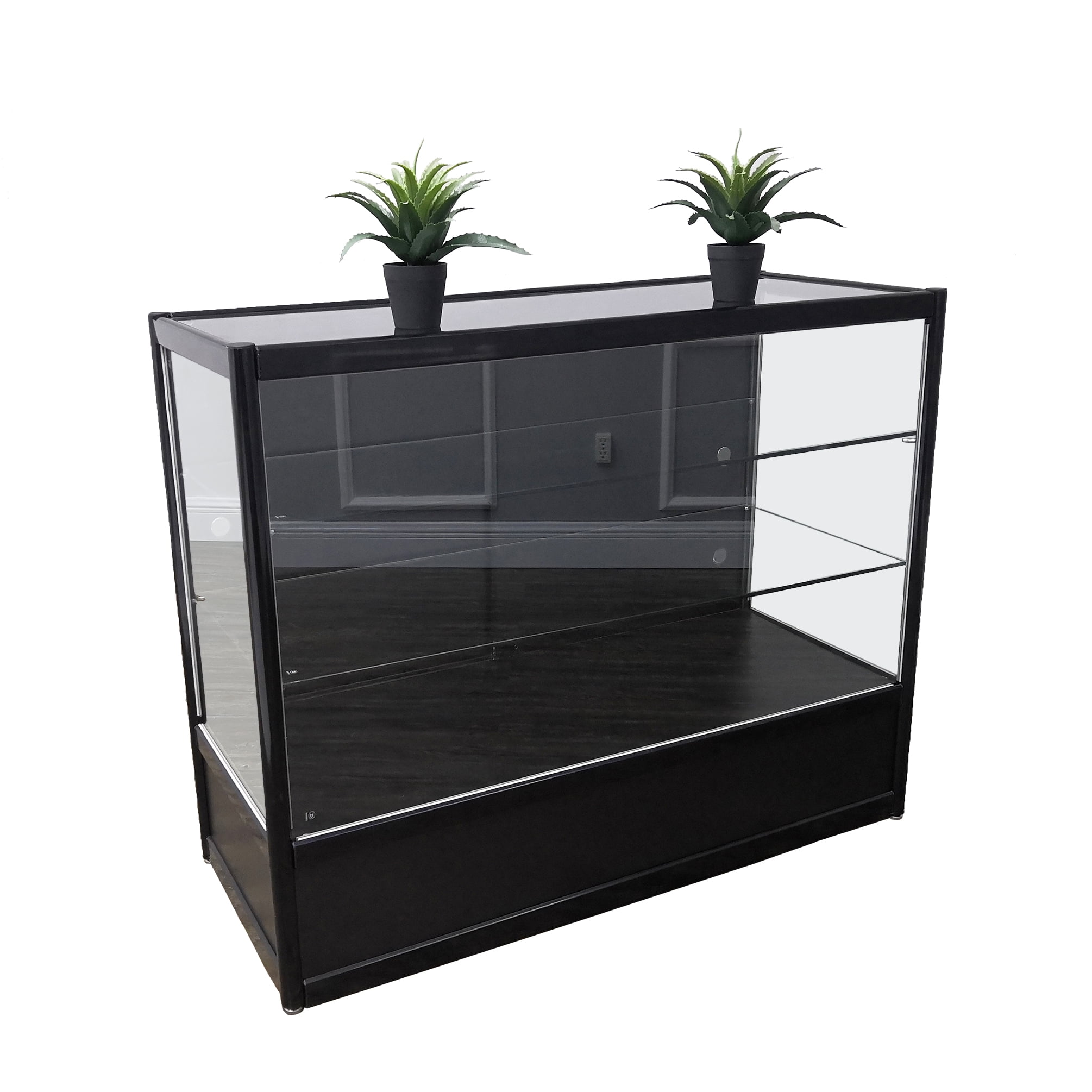 FixtureDisplays® Black Aluminum Showcase Full Vision 48 Inch Frame