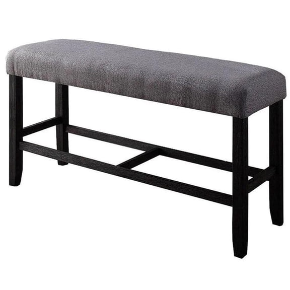 JERFIT 48 inch Espresso Counter Height Bench with Upholstered Seat, Wood Dining Footrest Stool for Kitchen Island, Breakfast Nook & Bar