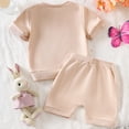 thumbnail image 6 of Xyant Toddler Baby Boy Girl Easter Outfit Bunny Embroidery Short Sleeve Shirt and Shorts Sets Summer Clothes (Beige,6-12 Months), 6 of 6