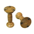 thumbnail image 3 of Handmade Wood Eco-Friendly Traditional Medium Polish Set of Three Pillar Candle Holder, 3 of 4