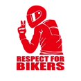 thumbnail image 1 of Pegatinas de motocicleta con respeto por los motociclistas, pegatinas láser creativas para el cuerpo, pegatinas decorativas reflectantes con personalidad, 1 of 6