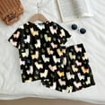 thumbnail image 5 of Grblisyd Girls Outfits Size 10-12 Cute Short Sleeve Crew Neck T-Shirts and Elastic Waist Shorts Kids Fashion Animal Print Clothing Sets, 5 of 7