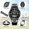 thumbnail image 3 of SKMEI Watches for Men Military Digital Watch Sports LED Waterproof Wristwatch Multifunctional Stainless Steel Mens Watch, 3 of 10