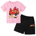 thumbnail image 3 of Ropa de verano de algodón con dibujos animados para niños, camiseta de Pixar Car Lightning Mcqueen, camiseta para niños de 3 a 14 años, conjunto de camiseta y pantalones cortos, 3 of 5