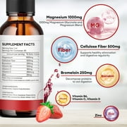 (2 pack)Minch Magnesium Glycinate Supplement,Liquid Drops 1000mg,2 fl oz, Vegan, Strawberry Flavor