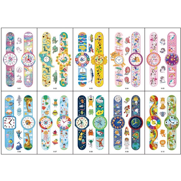 10pcs Fake Tattoo Stickers Cartoon Temporary Tattoo Kids Children Hands Arm DIY Body Art