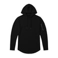 thumbnail image 2 of Elvqul Mens Lightweight Tops Long Sleeve Relaxed Fit Big and Tall Shirts Athletic Hooded Pullover Solid Color T-Shirt for Men, 2 of 6