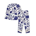 thumbnail image 2 of Kll Print Women'S Long Sleeve Pajamas With Pants Sleepwear Loungewear 2 Set-Large, 2 of 9
