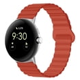 thumbnail image 1 of Magnetic Silicone Loop For Google Pixel Watch 3 41mm Bracelet Strap Correa For Google Pixel Watch/Pixel Watch 2 Sport Watchband Tangerine Red Google Pixel Watch, 1 of 6