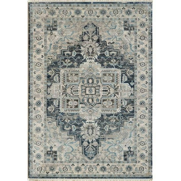 Dynamic Rugs JN246882590 2 ft. x 3 ft. 11 in. Juno 6882 Rectangle Transitional Area Rug - 590 Dark Blue & Cream