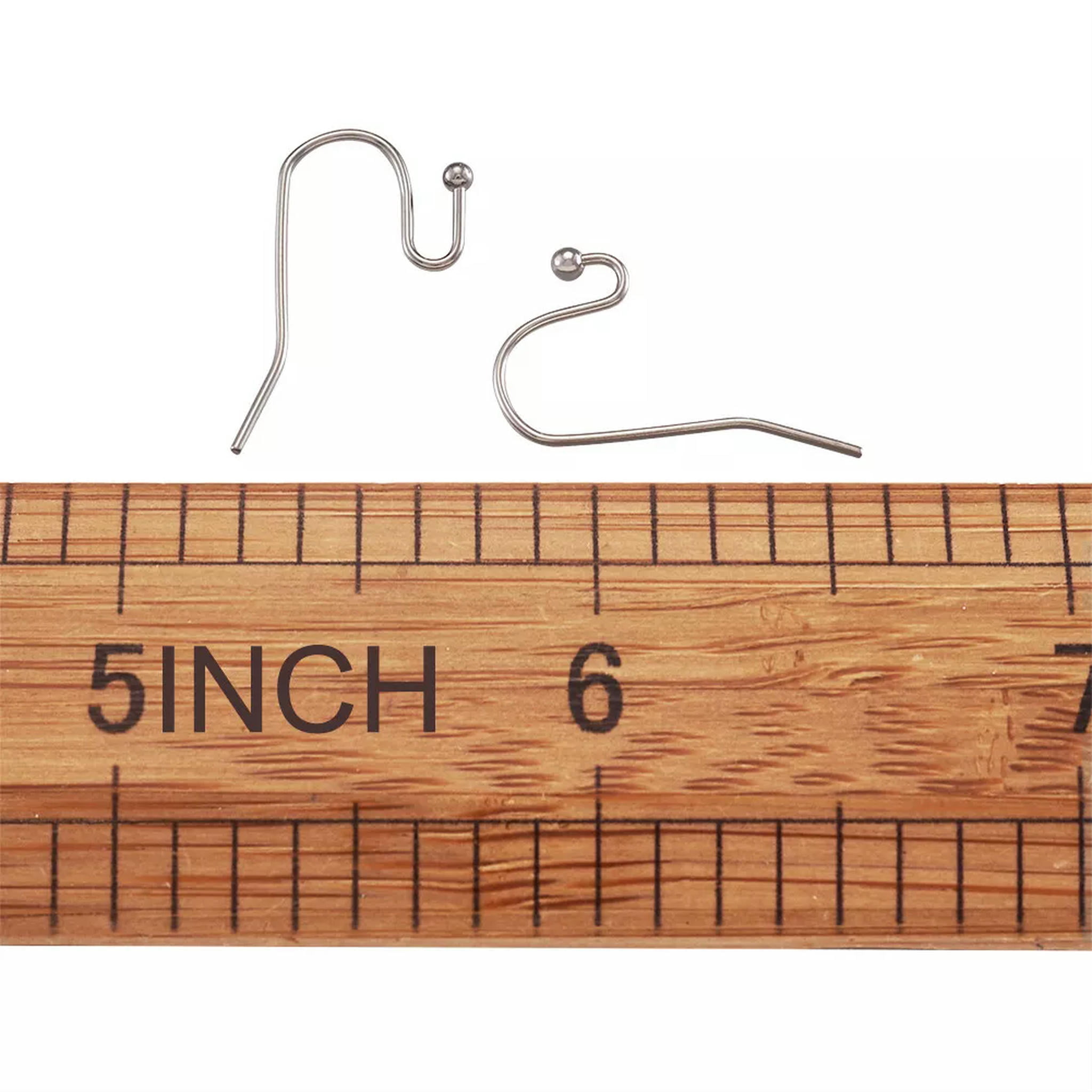 U8MO 200pc 304 Stainless Steel Earring Hooks French Ear Wire Ball End S-Hooks 21x12mm