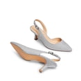 thumbnail image 3 of Zapatos DREAM PAIRS Tacones Kitten Slingback Plateados con Brillo, 3 of 7
