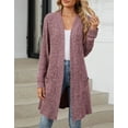thumbnail image 6 of Coglid Long Open Front Knitted Cardigans for Womens Solid Color Ribbed Cardigans Textured Pattern Casual Fall Cardigans for Womens, 6 of 8