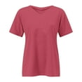 thumbnail image 5 of Delayuji Plus Size V Neck T Shirts Women Short Sleeve Tops Casual Summer Tshirts Loose Fit Tee Pink Xl Polyester,Spandex Short Sleeve Shirts for Women, 5 of 5