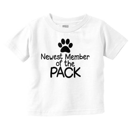 

Newest Member Of The Pack Paw Print Toddler Boy Girl T Shirt Infant Toddler Brisco Brands 24M