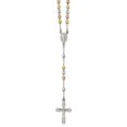 thumbnail image 5 of 925 Sterling Silver Polished White, Rose and Yellow Rosary Necklace, 5 of 7