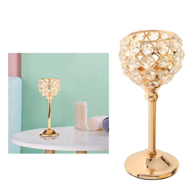 Decoración para hogar Crystal Holder para comedor de , Navidad, Acción de Gracias, Valentín, Inauguración Dorado 165cm perfecl candelero de cristal candelita