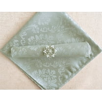 Wedding Linens Inc. (10pcs) 20" x 20" Damask Marquis Jacquard Polyester Linen Napkins - Silver / Gray